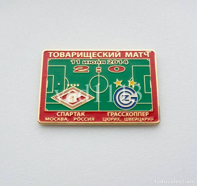 Colecionismo desportivo: Badge Pin: friendly match 2014 Spartak Moscow Russia - Grasshopper Club Switzerland