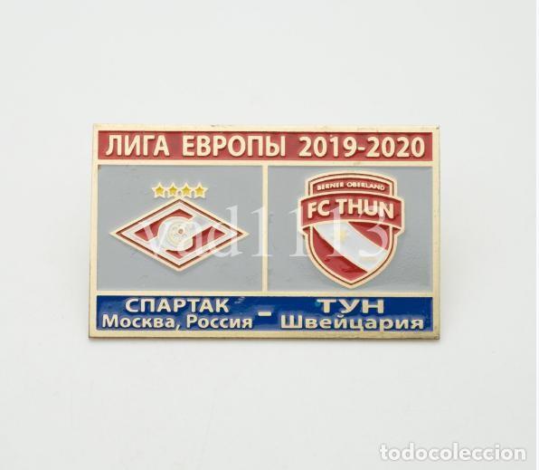 Sammelleidenschaft Sport: Badge Pin: UEFA Champions League 2019-20 Spartak Moscow Russia - &rdquo; FC Thun &rdquo; Switzerland