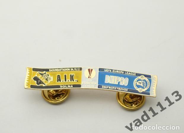 Collezionismo sportivo: Badge Pin: UEFA Europa League 2012-13 AIK Sweden - Dnipro Ukraine