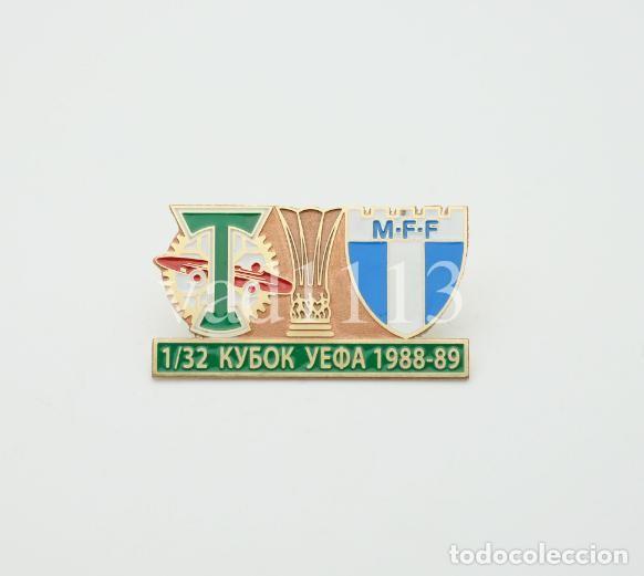 Collezionismo sportivo: Badge Pin: UEFA Cup Winners' Cup 1988-89 Torpedo Moscow USSR - &rdquo; Malm&ouml; FF &rdquo; Sweden