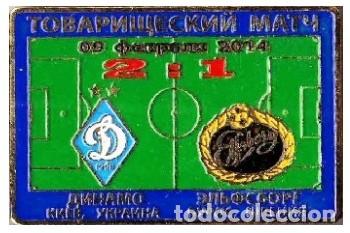 Collezionismo sportivo: Badge Pin: friendly match 2014 Dynamo Kyiv Ukraine - &rdquo; IF Elfsborg &rdquo; Sweden