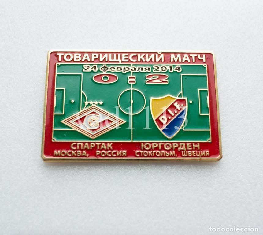 Collezionismo sportivo: Badge Pin: friendly match 2014 Spartak Moscow Russia - &rdquo; Djurgardens IF Fotboll &rdquo; Sweden