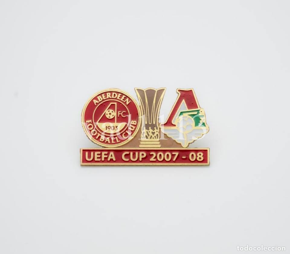 Collezionismo sportivo: Badge Pin: UEFA CUP 2007-08 Aberdeen FC Scotland - Lokomotiv Moscow Russia