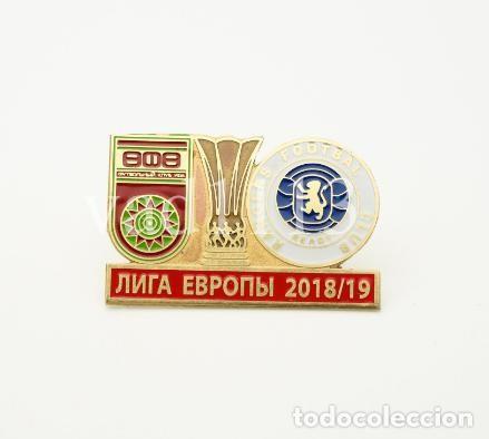 Collezionismo sportivo: Badge Pin: UEFA Europa League 2018-19 &rdquo; FK Ufa &rdquo; Russia - &rdquo; Rangers FC Glasgow &rdquo; Scotland