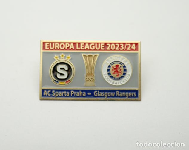 Collezionismo sportivo: Badge Pin: UEFA Europa League 2023-24 AC Sparta Prague Czechia - Rangers FC Scotland