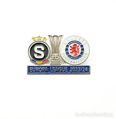 Collezionismo sportivo: Badge Pin: UEFA Europa League 2023-24 AC Sparta Prague Czechia - Rangers FC Scotland