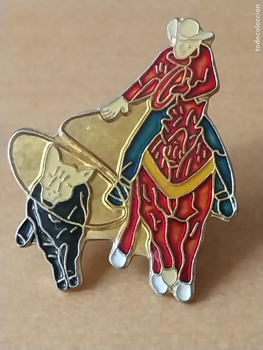 Collezionismo sportivo: RODEO A CABALLO LAZO PIN PINCHO 3CM ALTO VINTAGE GOTA
