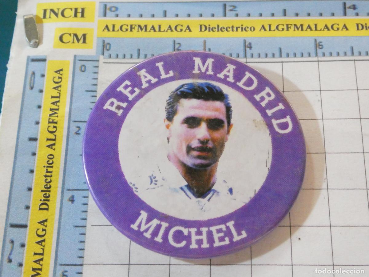 Collezionismo sportivo: GRAN CHAPA BROCHE DEL REAL MADRID CLUB DE F&Uacute;TBOL. JUGADOR MICHEL. A&Ntilde;OS 90