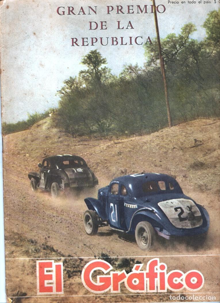 Colecionismo desportivo: 1949 EL GRAFICO # 1579 GP REPUBLICA ARGENTINA FALLECE REVERENDO LORENZO MASSA &acute;FORZOSOS DE ALMAGRO&acute;