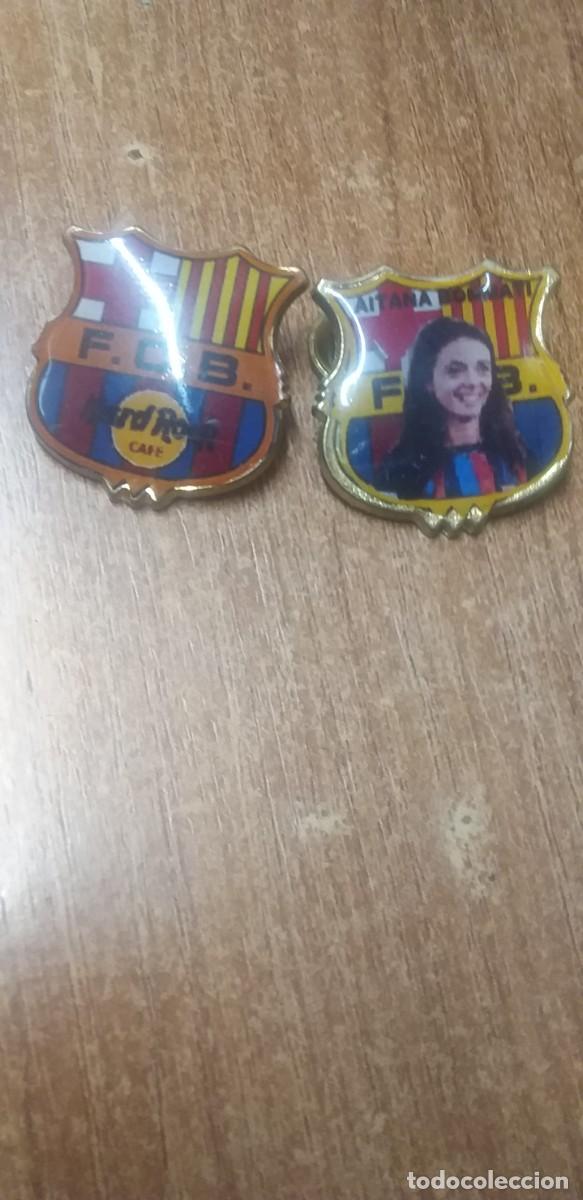 Colecionismo desportivo: PINS DEL BARCELONA - LOTE DE DOS , ESCUDO Y AITANA BONMATI