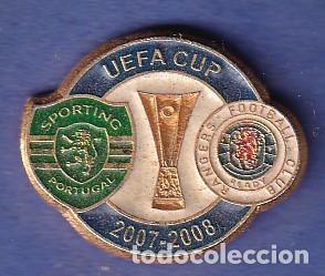 Collezionismo sportivo: PIN DE LA UEFA CUP 2007-2008 SPORTING PORTUGAL - RANGERS (FOOTBALL)