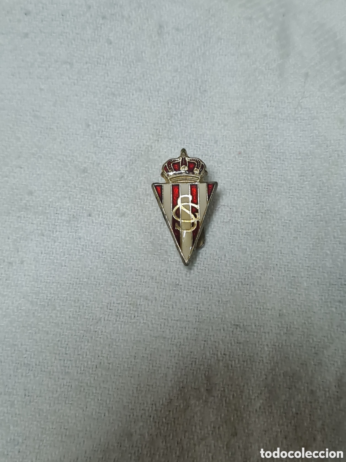 Coleccionismo deportivo: Antiguo pin de solapa Sporting de Gij&oacute;n - Foto 3