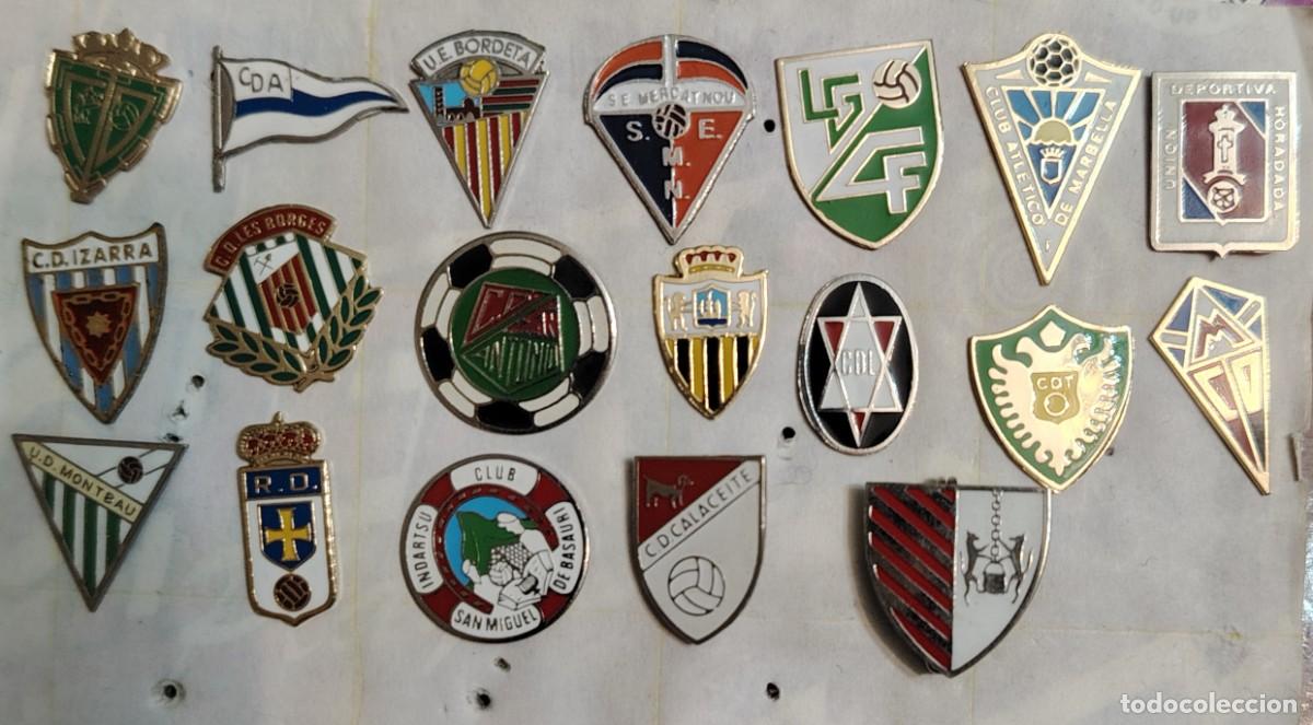 Collectionnisme sportif: Pins de f&uacute;tbol antiguos del fabricante llesuy