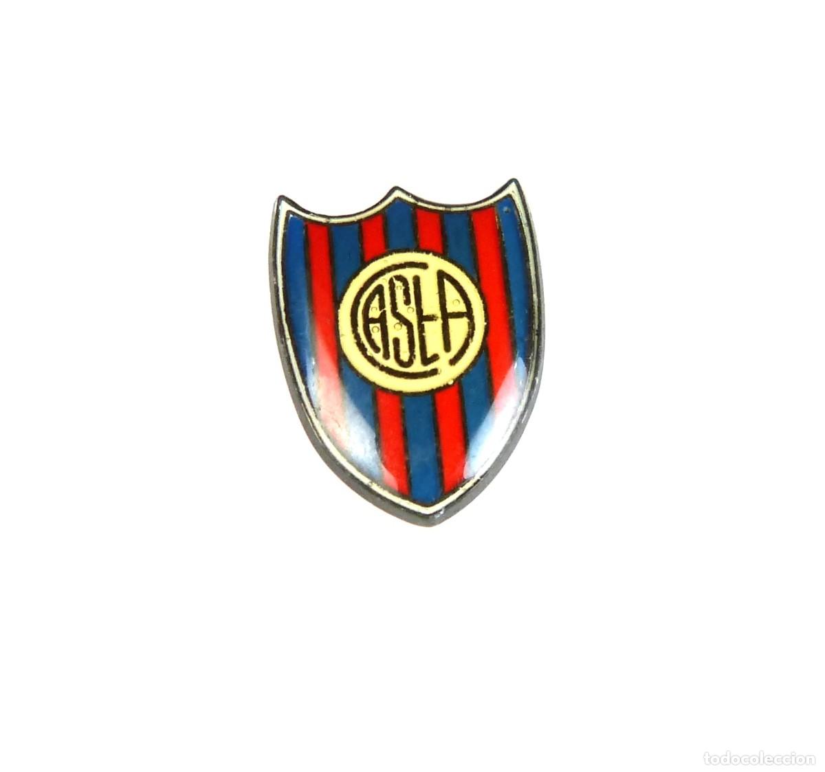 Collezionismo sportivo: 36 METAL PINS CA SAN LORENZO ALMAGRO ARGENTINA FUTBOL OLD LOGO YEARS' 90 VITRIFICADO BADGE R266R