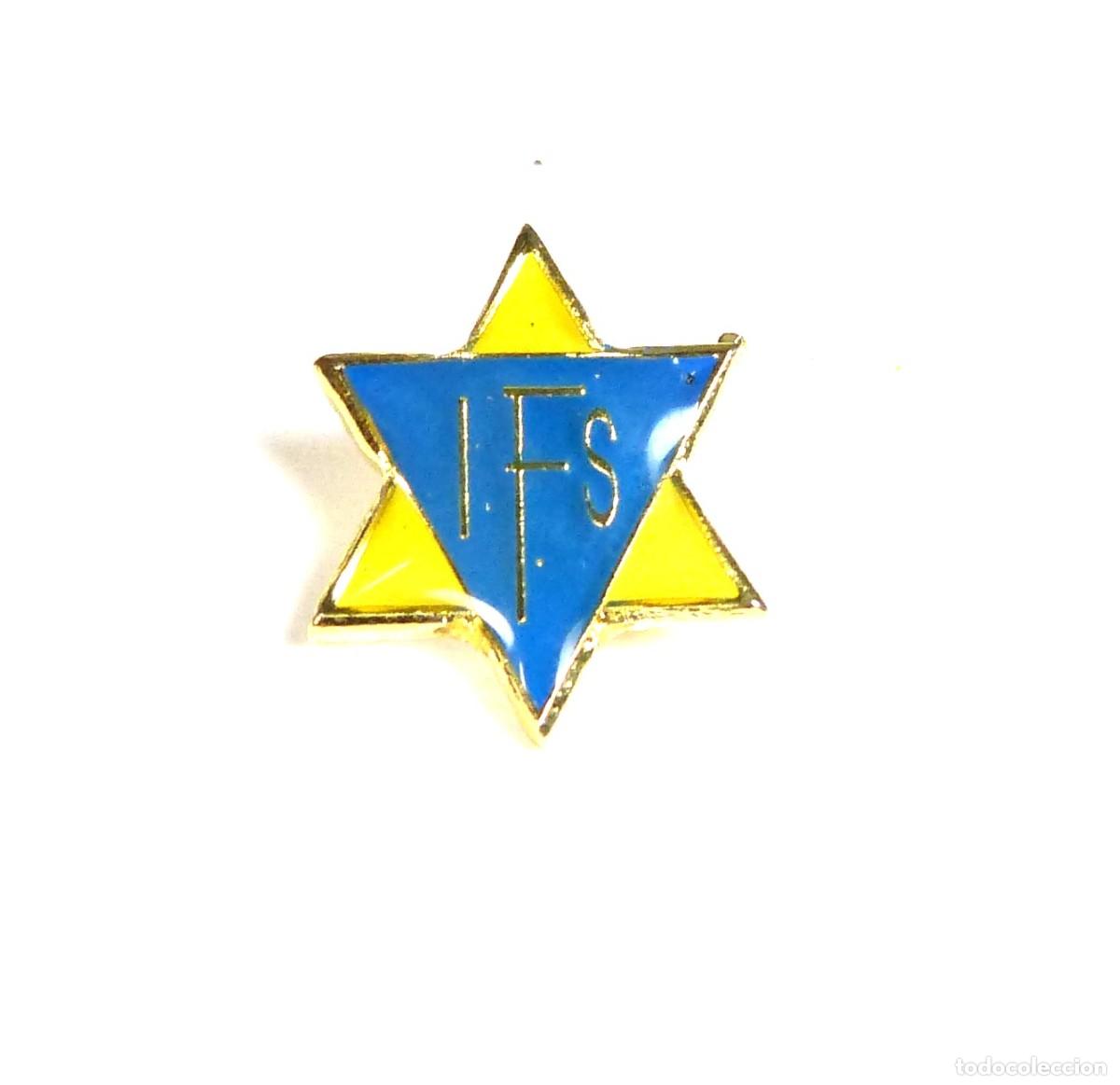 Collezionismo sportivo: 35 METAL PINS IKAST FS DINAMARCA DANMARK FUTBOL OLD LOGO YEARS' 90 VITRIFICADO FOOTBALL BADGE R34R
