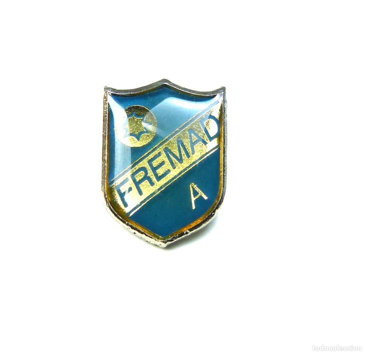 Collezionismo sportivo: 30 METAL PINS FREMAD AMAGER DANMARK DINAMARCA FUTBOL OLD LOGO YEARS' 90 VITRIFICADO BADGE R86R