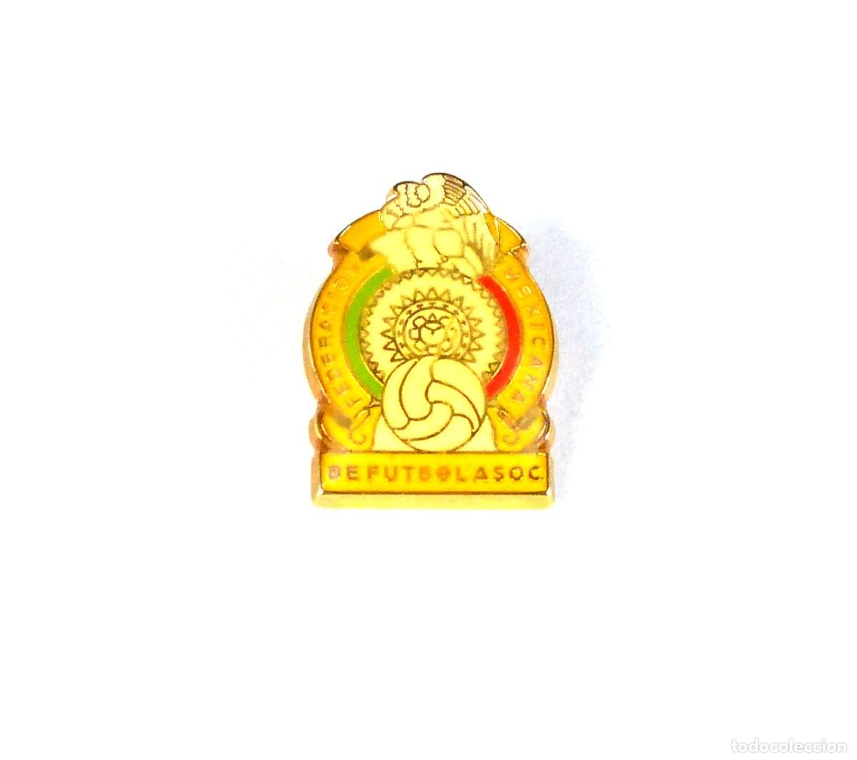 Collezionismo sportivo: 35 METAL PINS FF MEXICO FEDERACION FUTBOL LOGO YEARS' 90 FEDERATION FOOTBALL VITRIFICADO BADGE R42