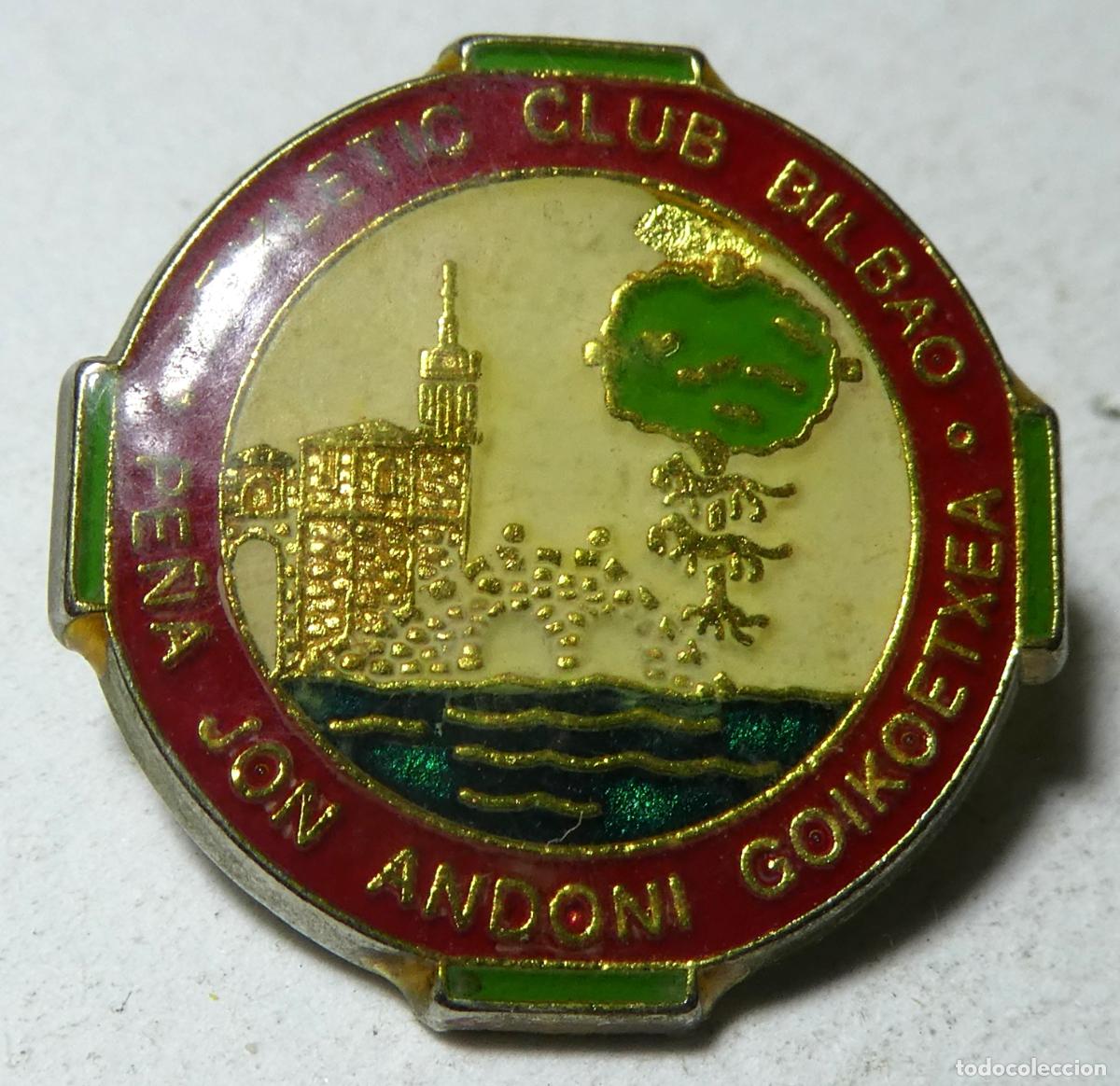 Colecionismo desportivo: Pin Athletic club Bilbao pe&ntilde;a pe&ntilde;a Jon Andoni Goicoetxea , de pincho
