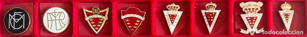 Collezionismo sportivo: Pin de Futbol del Club Real Murcia CF Murcia Evolucion Escudos historicos