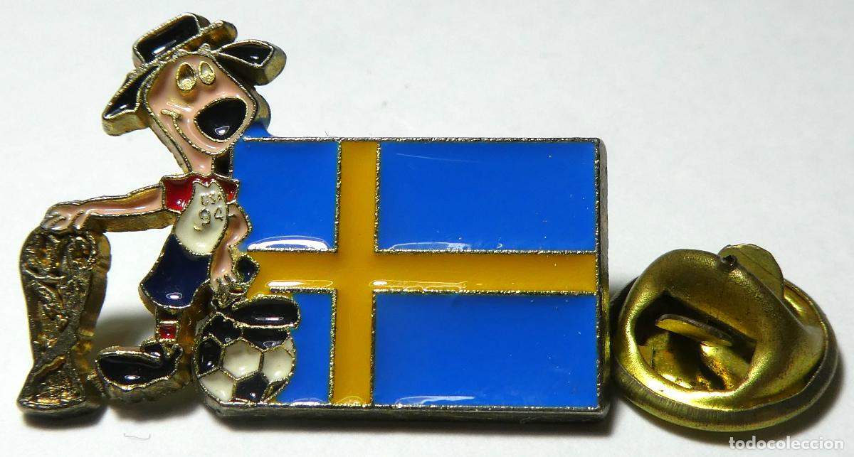 Sammelleidenschaft Sport: Pin Mundiales de Futbol en USA Estados Unidos 1994 selecci&oacute;n de Suecia