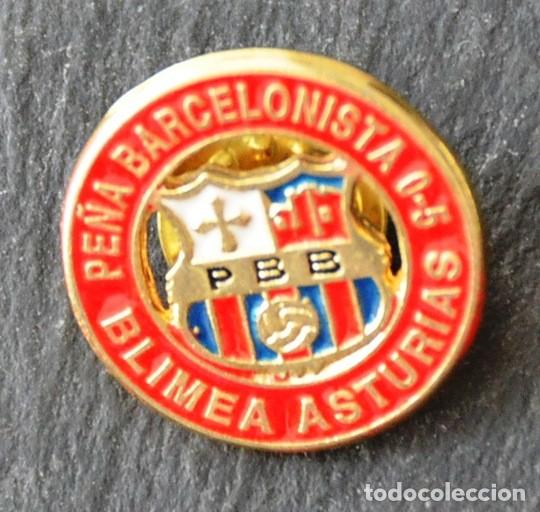 Sammelleidenschaft Sport: PIN F&Uacute;TBOL - PE&Ntilde;A BARCELONISTA BLIMEA 0-5 (ASTURIAS)