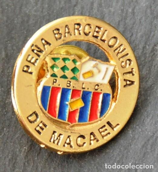 Collectionnisme sportif: PIN F&Uacute;TBOL - PE&Ntilde;A BARCELONISTA MACAEL (ALMERIA)