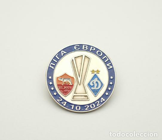 Collectionnisme sportif: Badge Pin UEFA Europa League 2024-25 AS Roma Italy - Dynamo Kyiv Ukraine