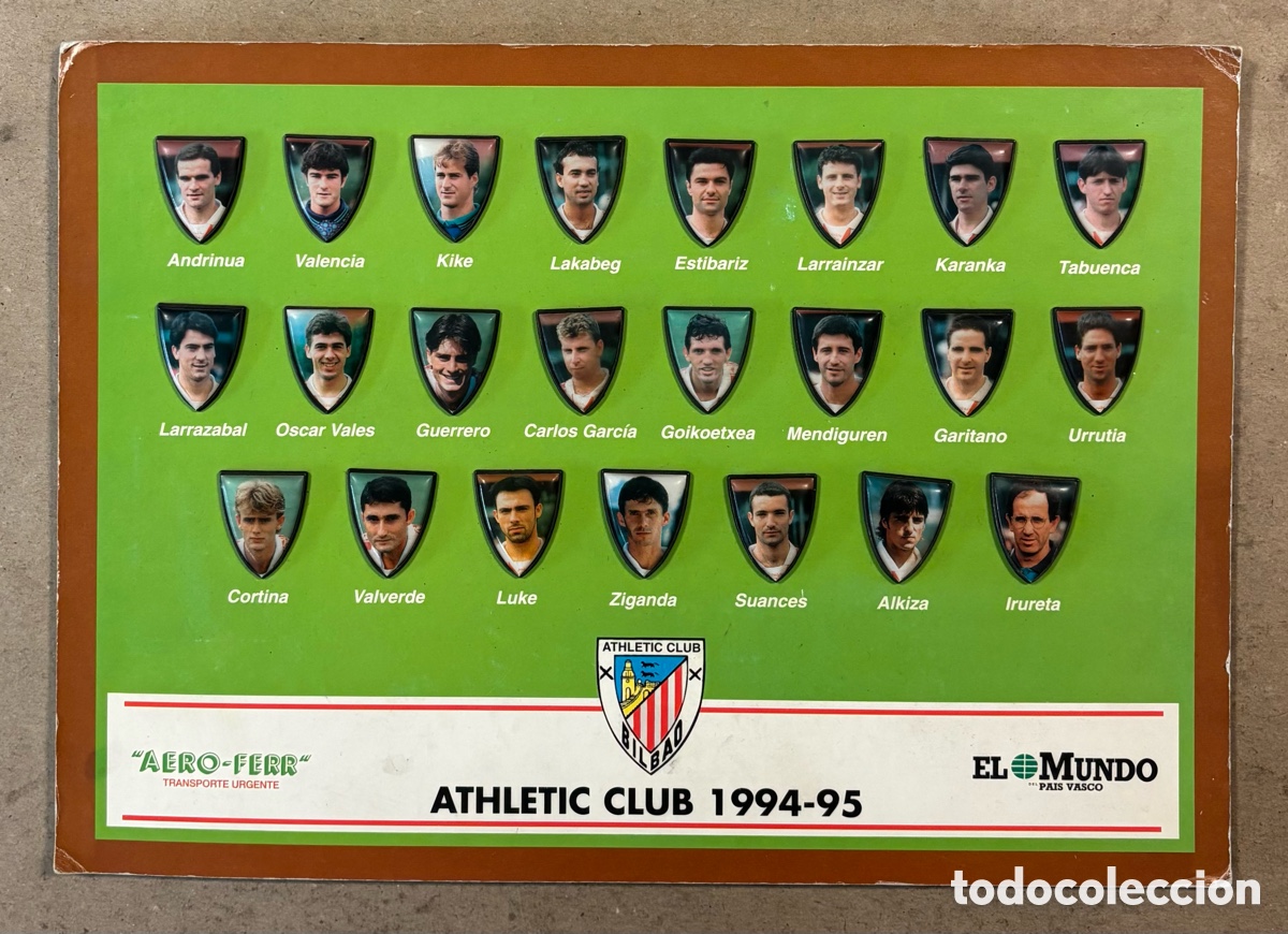 Coleccionismo deportivo: ATHLETIC CLUB DE BILBAO. PINS DE TODA LA PLANTILLA DE LA TEMPORADA 1994-95. COLECCI&Oacute;N EL MUNDO
