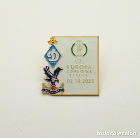Collectionnisme sportif: Badge Pin Conference League 2025-26 Dynamo Kyiv Ukraine - Crystal Palace FC England.
