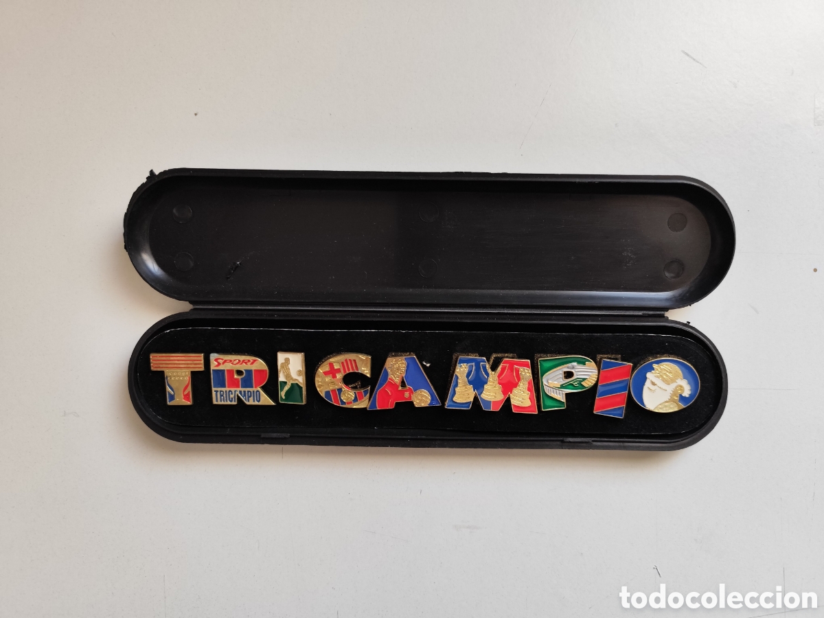 Colecionismo desportivo: Estuche Pins Bar&ccedil;a Tricampi&oacute;. Sport. Dream Team. A&ntilde;os 90