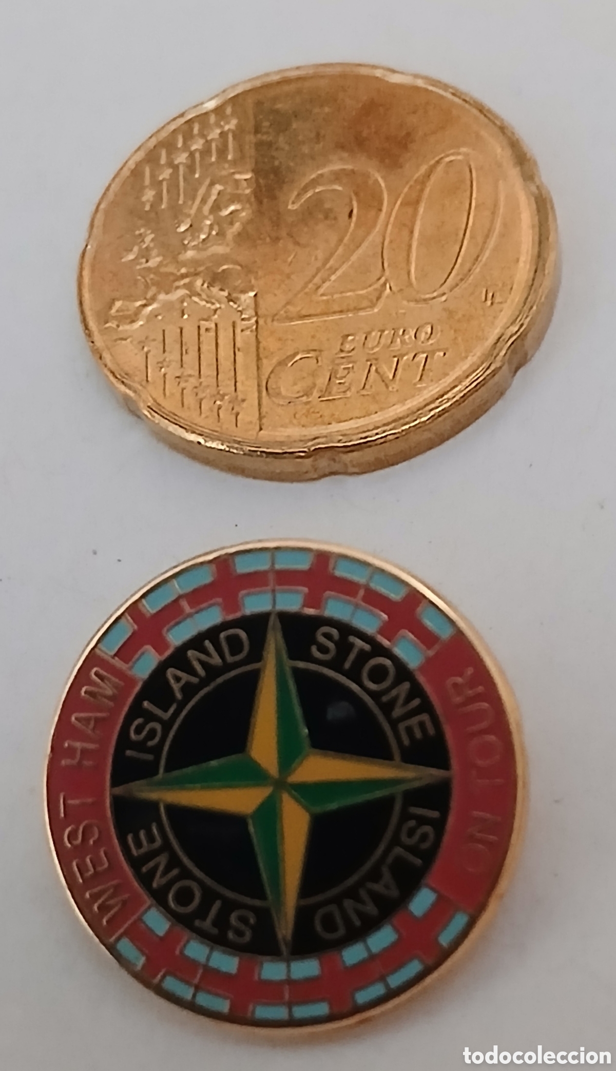 Coleccionismo deportivo: Pin stone island westham