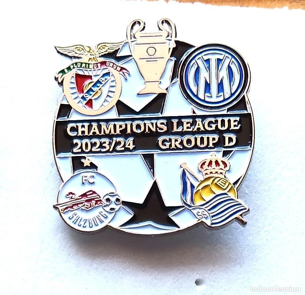 Coleccionismo deportivo: REAL SOCIEDAD UCL 23-24 BENFICA INTER MILANO SALZBURG PIN INSIGNIA METAL BIEN CUIDADA BADGE SPE05R