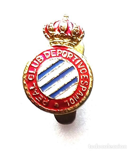 Coleccionismo deportivo: RCD ESPANYOL ESPA&Ntilde;OL BARCELONA PIN INSIGNIA METAL OJAL ANTIGUA BIEN CUIDADA BADGE SPE109