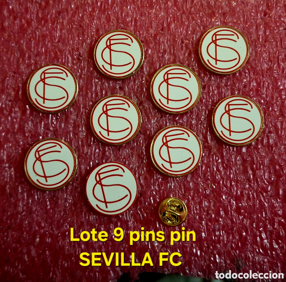Coleccionismo deportivo: LOTE 9 PINS PIN EMBLEMA SEVILLA FC 1908