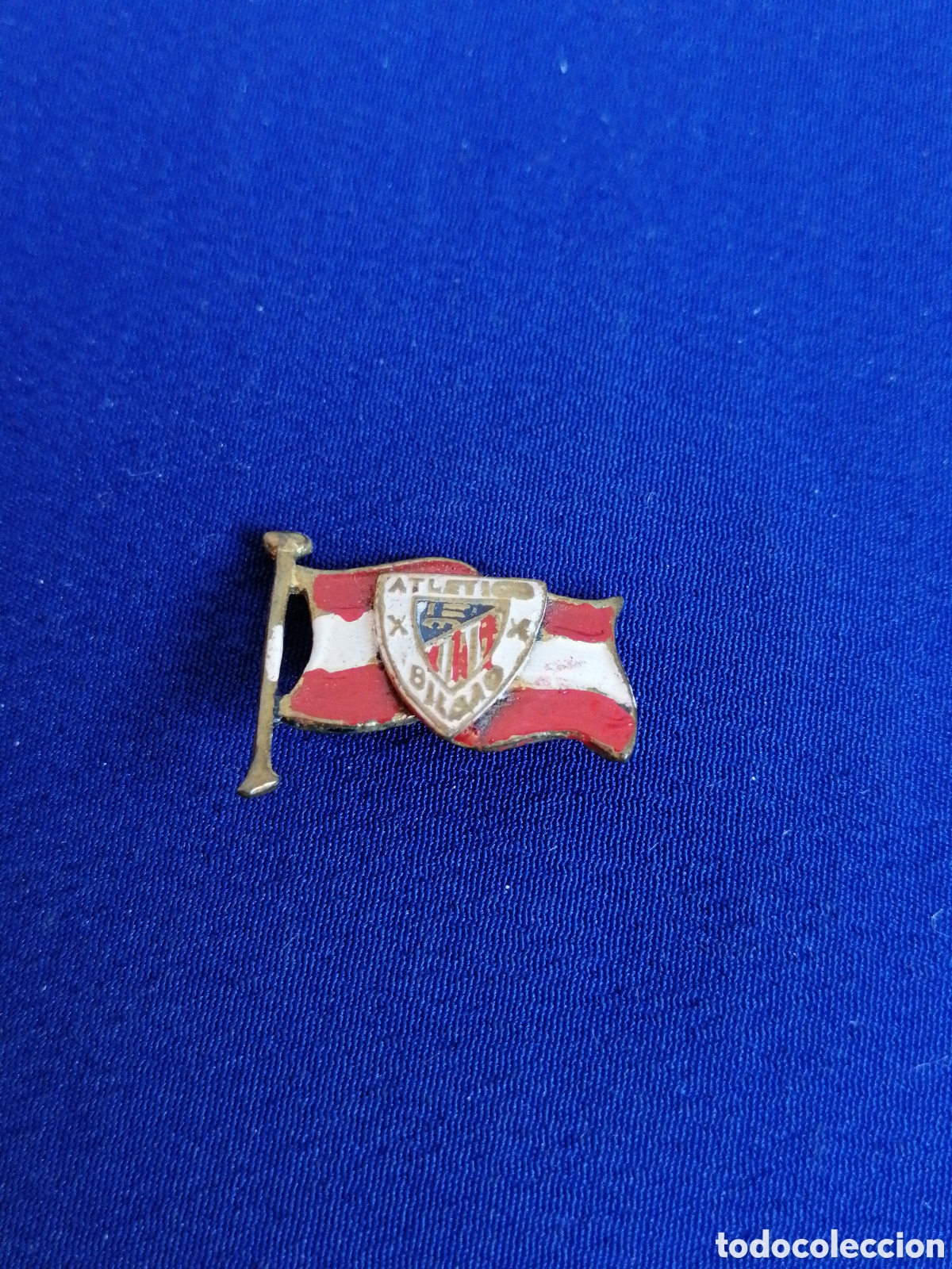 Collezionismo sportivo: ATL&Eacute;TICO DE BILBAO BANDERA INSIGNIA DE ALFILER ANTIGUA