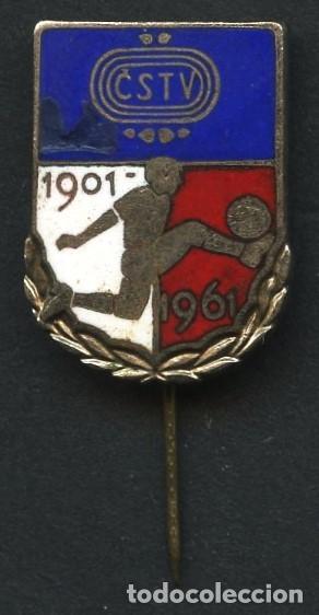 Collezionismo sportivo: INSIGNIA DE AGUJA, PIN, ANIVERSARIO ASOCIACI&Oacute;N CHECA DE F&Uacute;TBOL, 1961