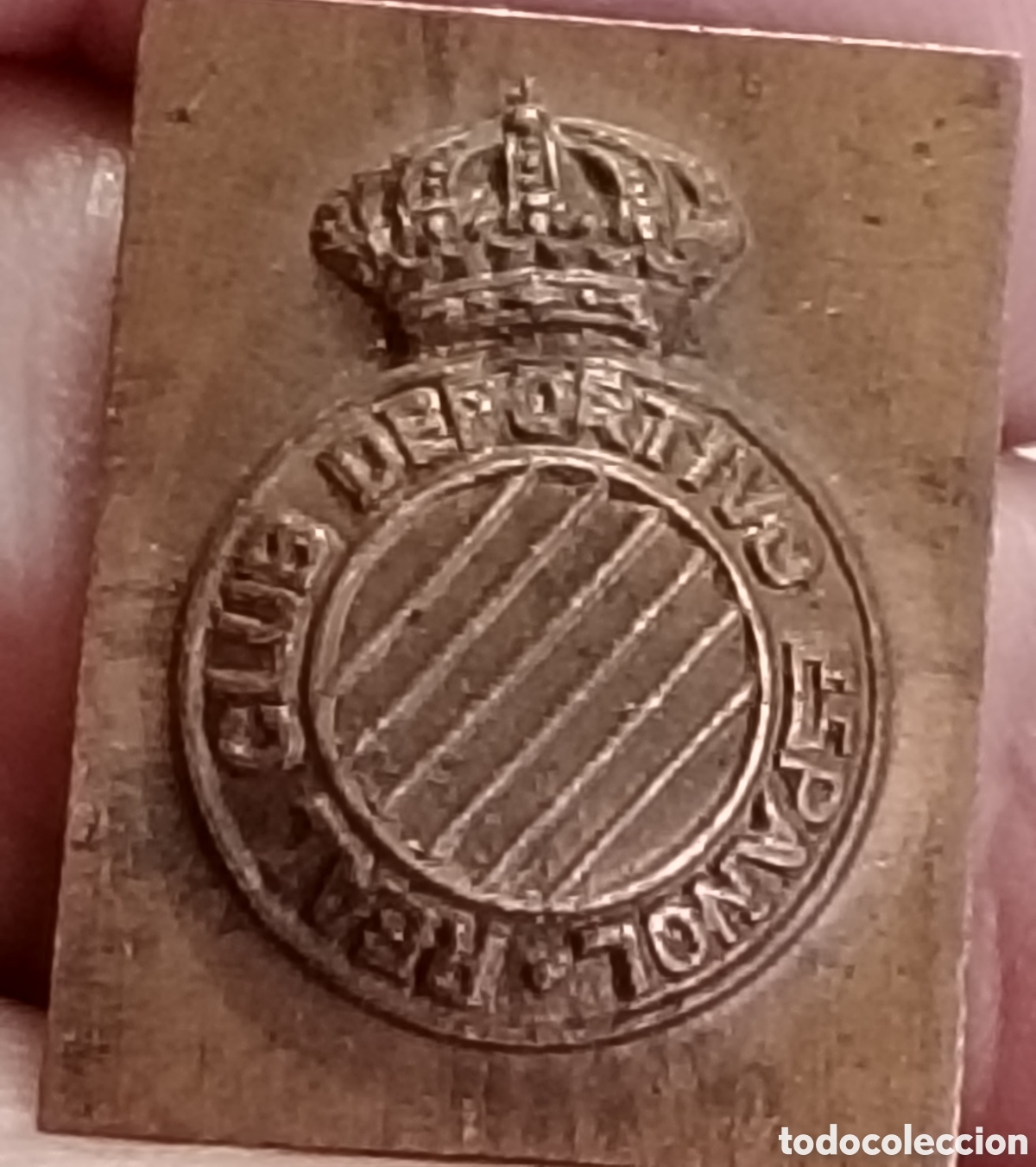 Coleccionismo deportivo: Plancha de troquel del Real Club Deportivo Espa&ntilde;ol de Barcelona