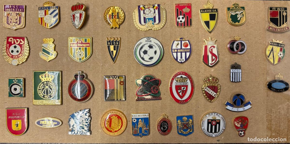 Coleccionismo deportivo: Lote 35 pins futbol Belgica