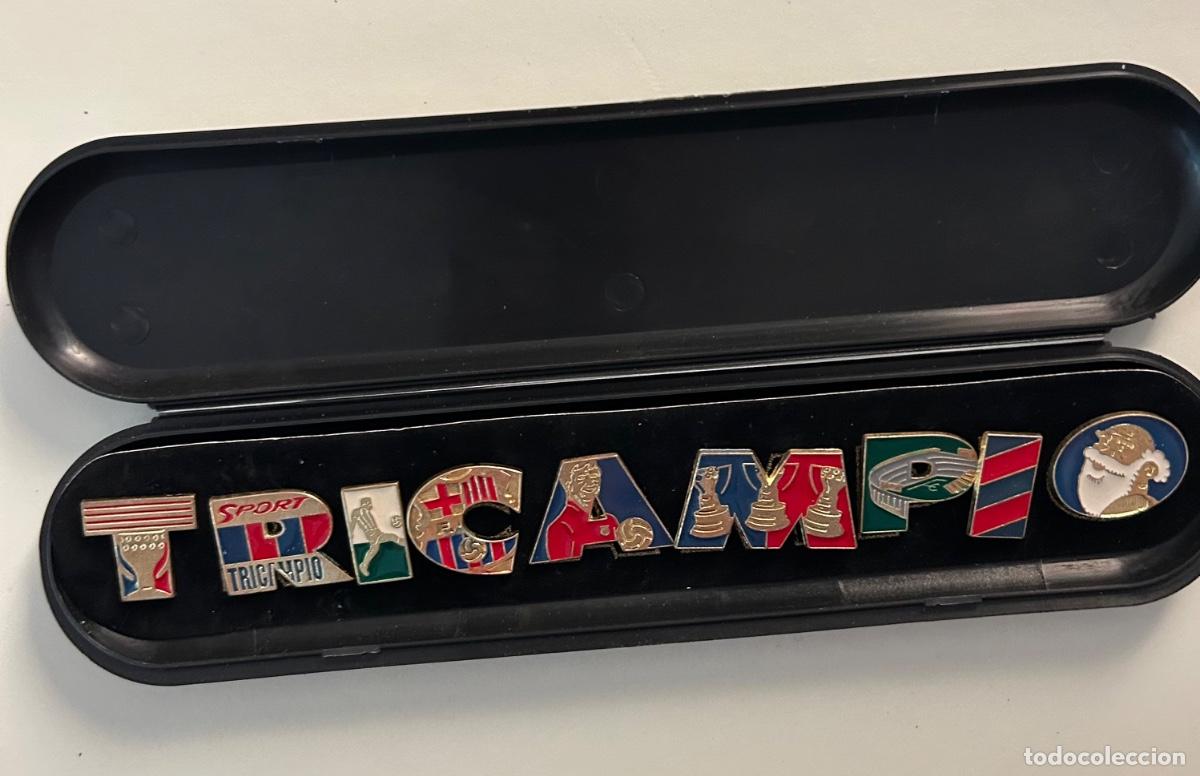 Coleccionismo deportivo: Colecci&oacute;n completa Pins FC Barcelona BAR&Ccedil;A + TRICAMPIO 1993 SPORT con estuches originales