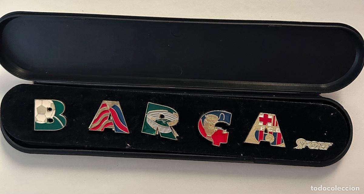 Coleccionismo deportivo: Colecci&oacute;n completa Pins FC Barcelona BAR&Ccedil;A + TRICAMPIO 1993 SPORT con estuches originales
