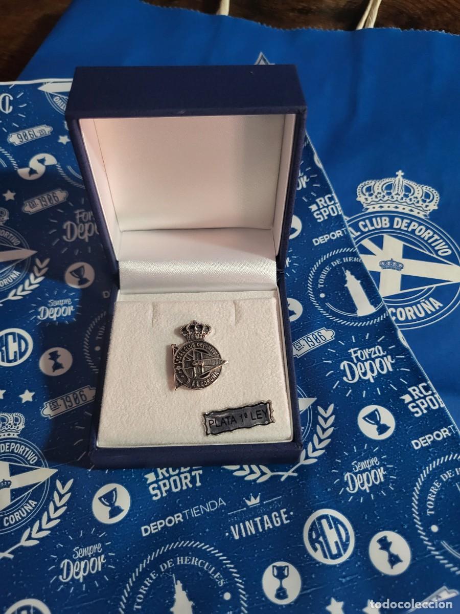 Coleccionismo deportivo: PIN ESCUDO PLATA DEPORTIVO DE LA CORU&Ntilde;A
