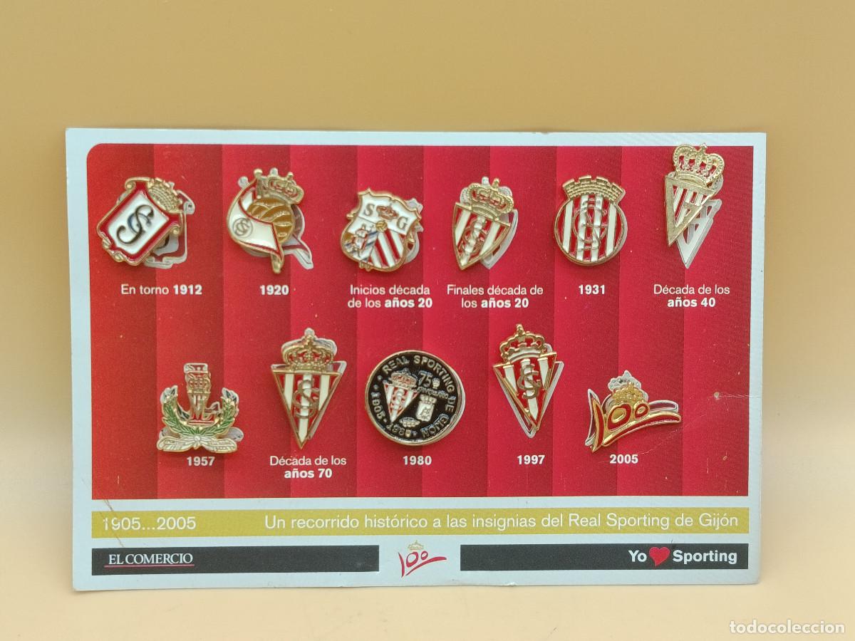 Coleccionismo deportivo: COLECCION COMPLETA 11 PINS SPORTING DE GIJON. DISTINTOS ESCULOS. DIARIO EL COMERCIO. PY.