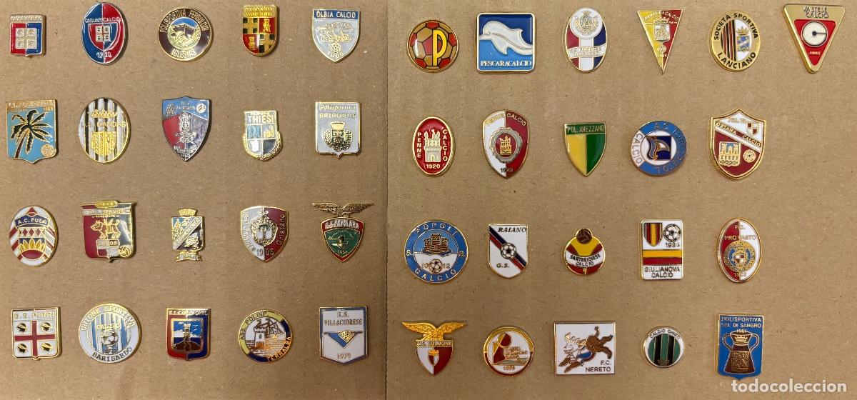 Coleccionismo deportivo: Lote 41 pins f&uacute;tbol Italia 12-Regiones Cerde&ntilde;a y Abruzzo