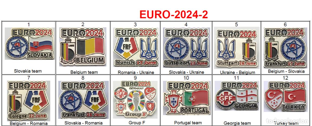 Coleccionismo deportivo: Metal pin badge football Germany EURO 2024 part 2 / large set /.