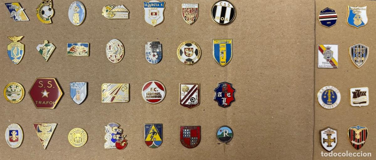 Coleccionismo deportivo: Lote 36 pins f&uacute;tbol Italia 15-Trentino y Molise