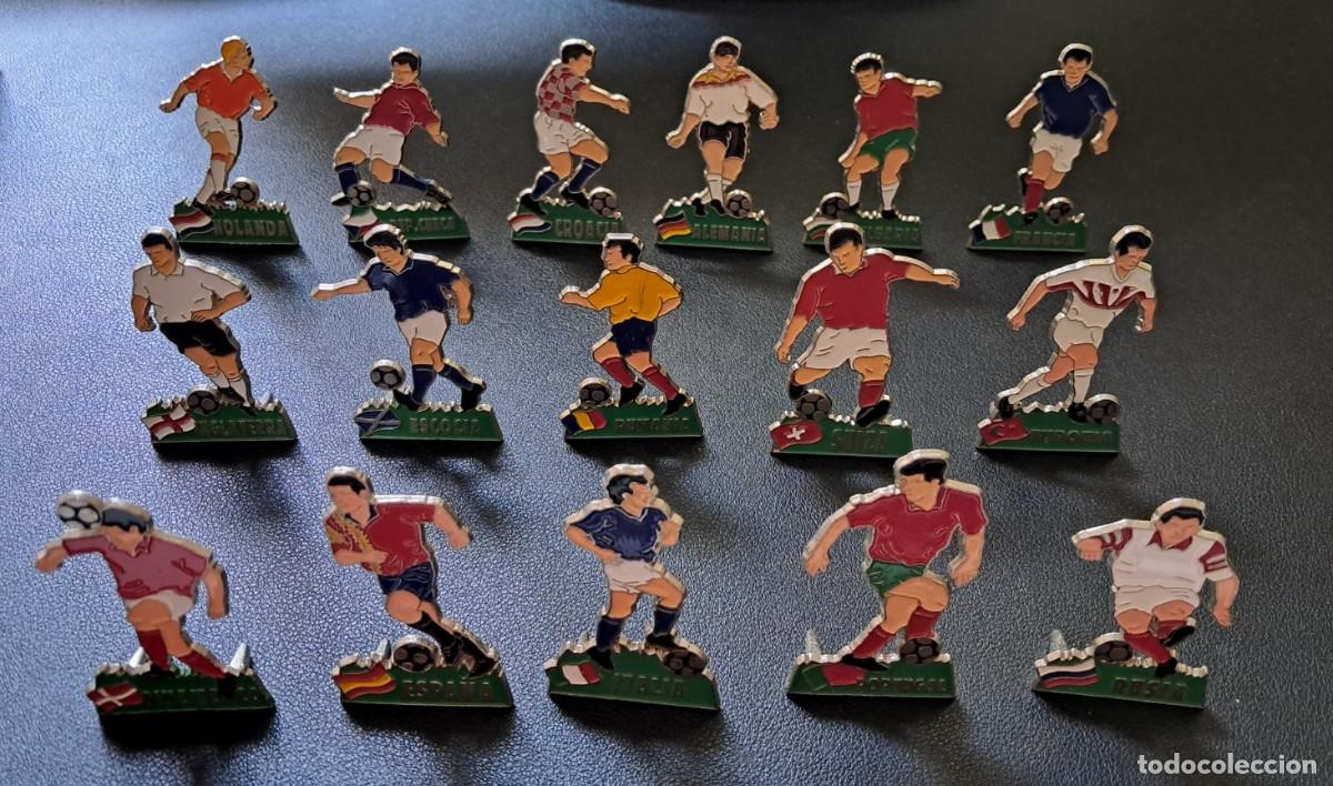 Coleccionismo deportivo: 16 Figuras met&aacute;licas Eurocopa 1996