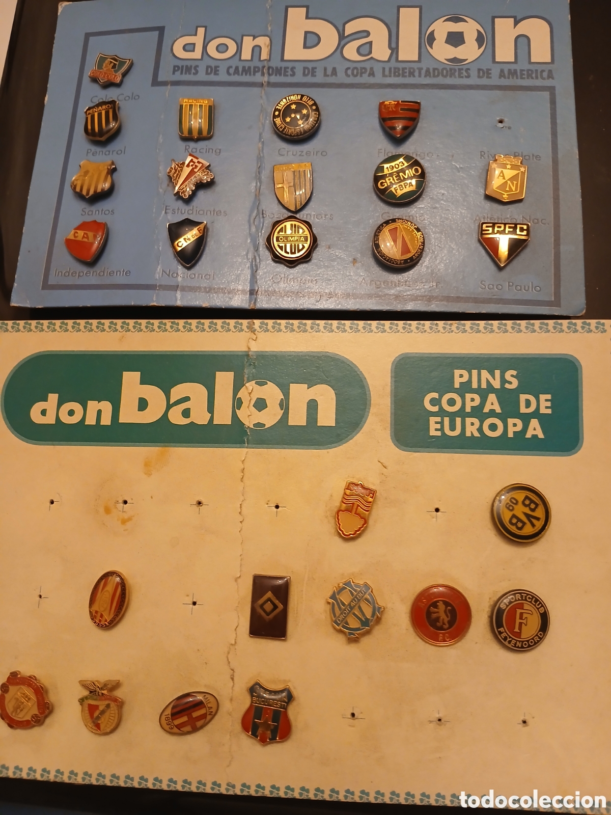 Coleccionismo deportivo: Pins copa de Europa y copa libertadores.