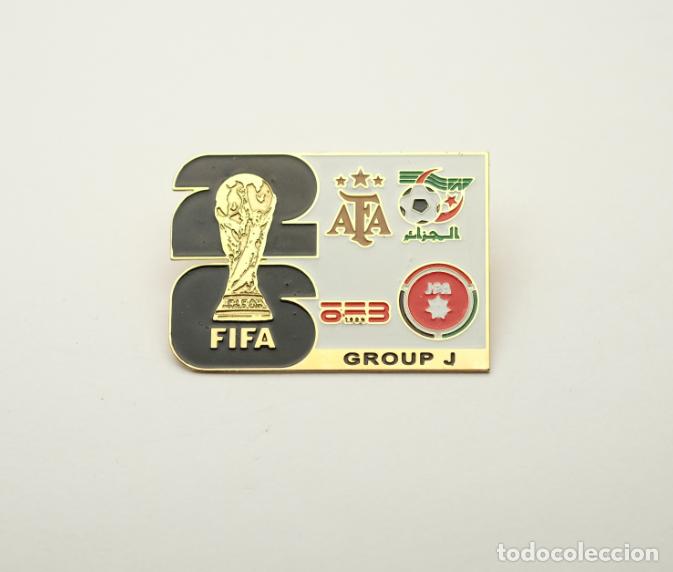 Coleccionismo deportivo: Metal badge football 2026 FIFA World Cup group J - Argentina, Austria, Jordan, Algeria.