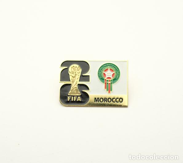 Coleccionismo deportivo: Metal badge football 2026 FIFA World Cup - Morocco national team.