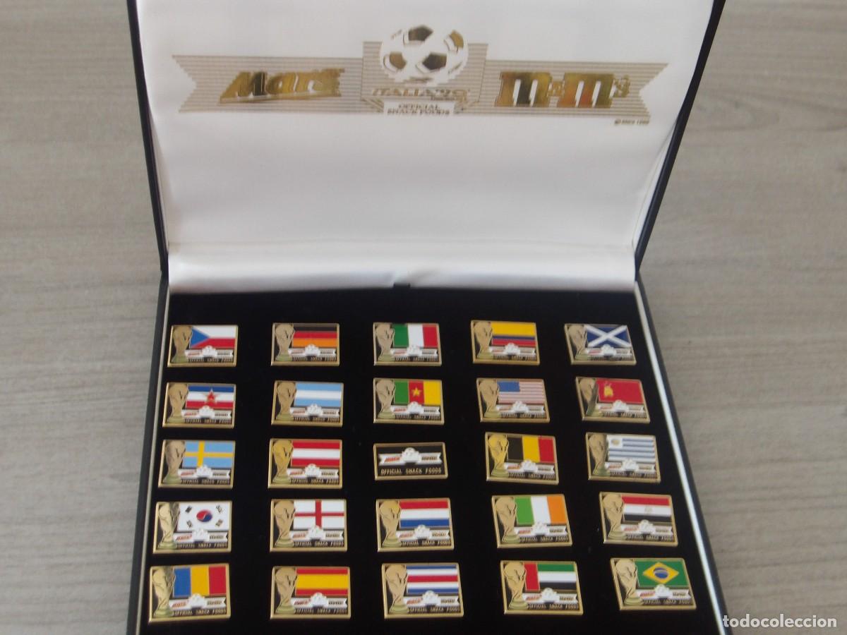 Coleccionismo deportivo: Colecci&oacute;n Pins Mundial Italia 90 F&uacute;tbol Completa